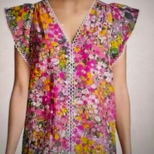 NEW WITH TAGS!  Kate Spade floral dots burnout top, $228, med